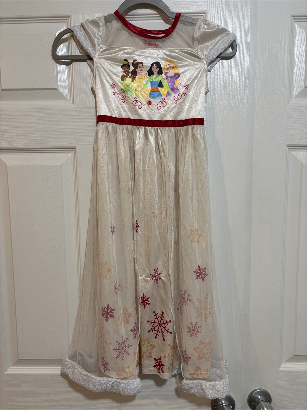 Disney Ivory and Red Princess Holiday Snowflake Nightgown